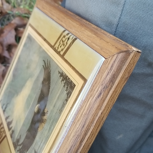 Vintage 80s Fiesta Resin Art Native American Eagle Lake Spirit Signed Artist - Picture 2 of 5